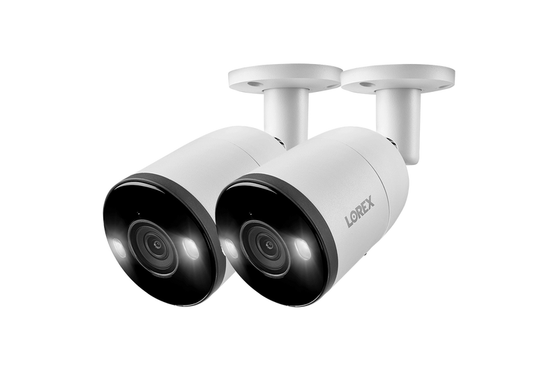 Lorex H13 4K IP Wired Bullet Security Camera with Smart Deterrence and Smart Motion Detection (Two Pack)