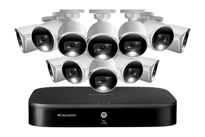 16-Channel 4K Security System with 12 Active Deterrence 4K (8MP) Cameras