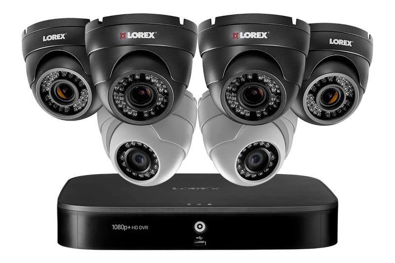HD 1080p Home Security System with 6 Dome Cameras (4 with Varifocal Zoom Lenses)