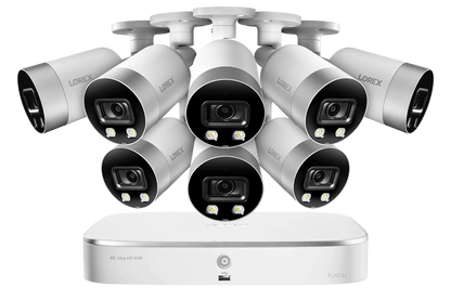 4K Ultra HD 8-Channel IP Security System with 8 Smart Deterrence 4K (8MP) Cameras, Smart Motion Detection and Smart Home Voice Control