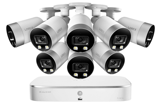 4K Ultra HD 8-Channel IP Security System with 8 Smart Deterrence 4K (8MP) Cameras, Smart Motion Detection and Smart Home Voice Control
