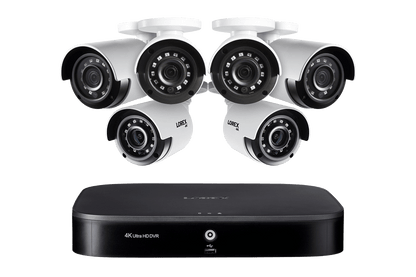 4K 8-channel 1TB Wired DVR System with 6 Cameras