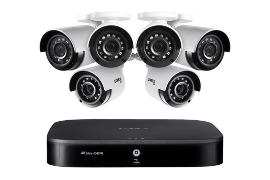 4K 8-channel 1TB Wired DVR System with 6 Cameras