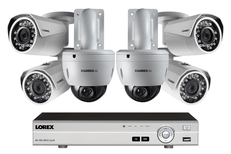 Home Security System with HD 1080p Bullet Cameras and two 720p PTZ Cameras