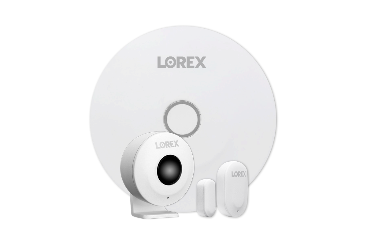 Lorex Fusion 4K (16 Camera Capable) 4TB Wired NVR System with 8 White IP Bullet Cameras, One 2K Wired Video Doorbell and One Sensor Kit