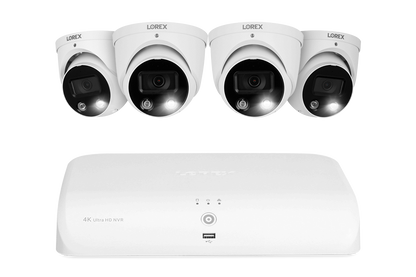 Lorex 4K 8-Channel 2TB Wired NVR System with Smart Deterrence and Smart Motion Detection Dome Cameras