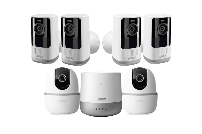 Lorex 2K Wi-Fi System with Wire-Free, Battery-Operated Cameras and Indoor Pan-Tilt Cameras