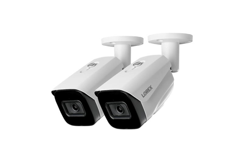 4K (8MP) Smart IP White Security Camera with Listen-in Audio and Real-Time 30FPS Recording (2-Pack)