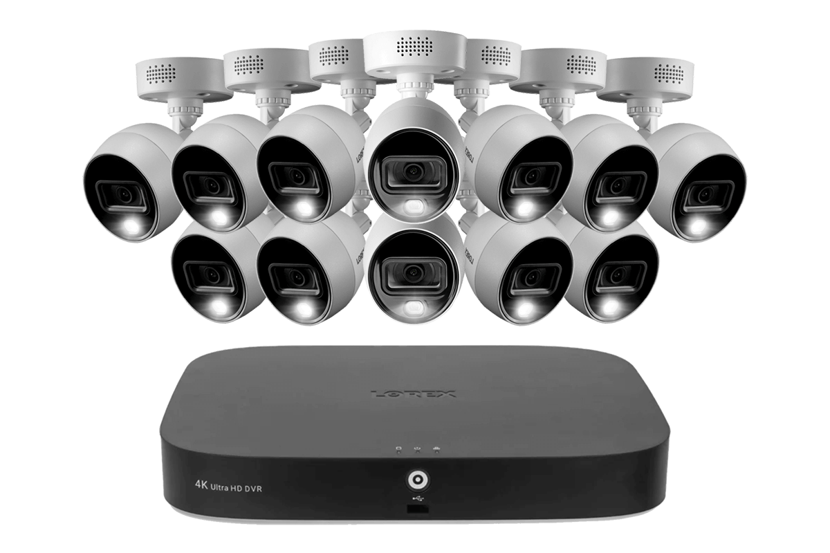 Lorex 4K 16-Channel Wired DVR System with Analog Active Deterrence Cameras