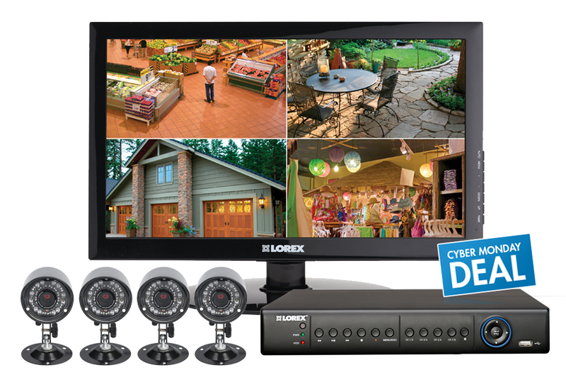 Surveillance camera system with 4 outdoor cameras