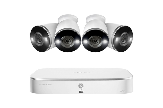 Lorex Fusion 4K 16 Camera Capable (8 Wired and 8 Wi-Fi) 2TB NVR System with 4 2K Spotlight Indoor/Outdoor Wi-Fi Cameras