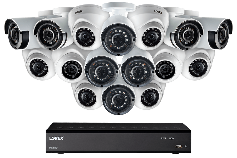 HD Security Camera System featuring 8 bullet cameras, 8 dome Cameras & Lorex Cirrus Connectivity