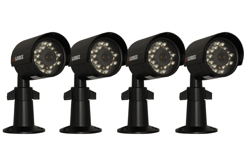 PC security camera system - 4 channel DVR card with 4 security cameras 