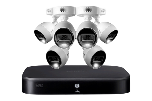 Lorex 4K 2TB Wired Security System with 6 Active Deterrence Cameras Control