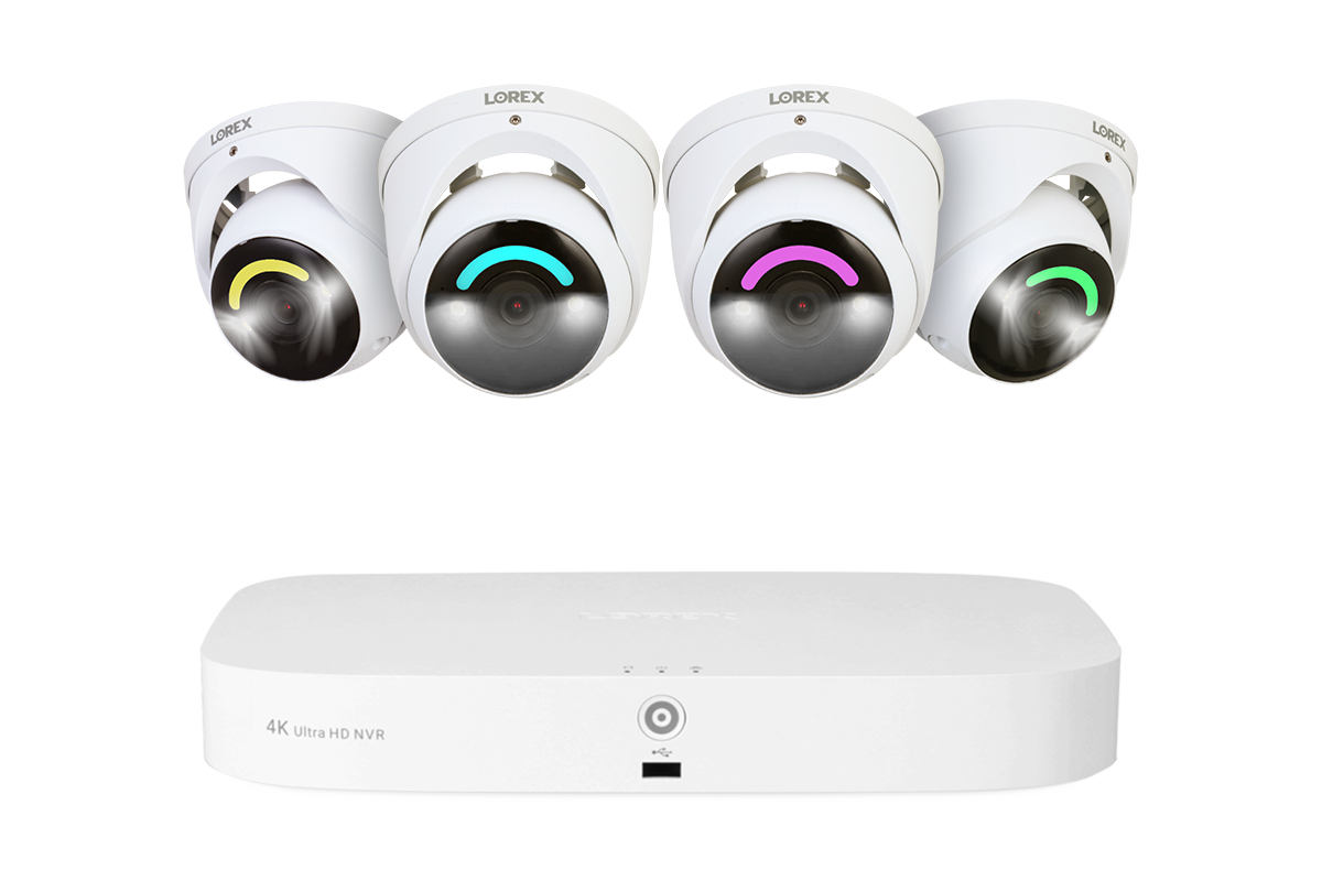 Lorex Fusion 4K 16 Camera Capable (8 Wired and 8 Wi-Fi) 2TB Wired NVR System with Dome Cameras Featuring Smart Security Lighting - 4