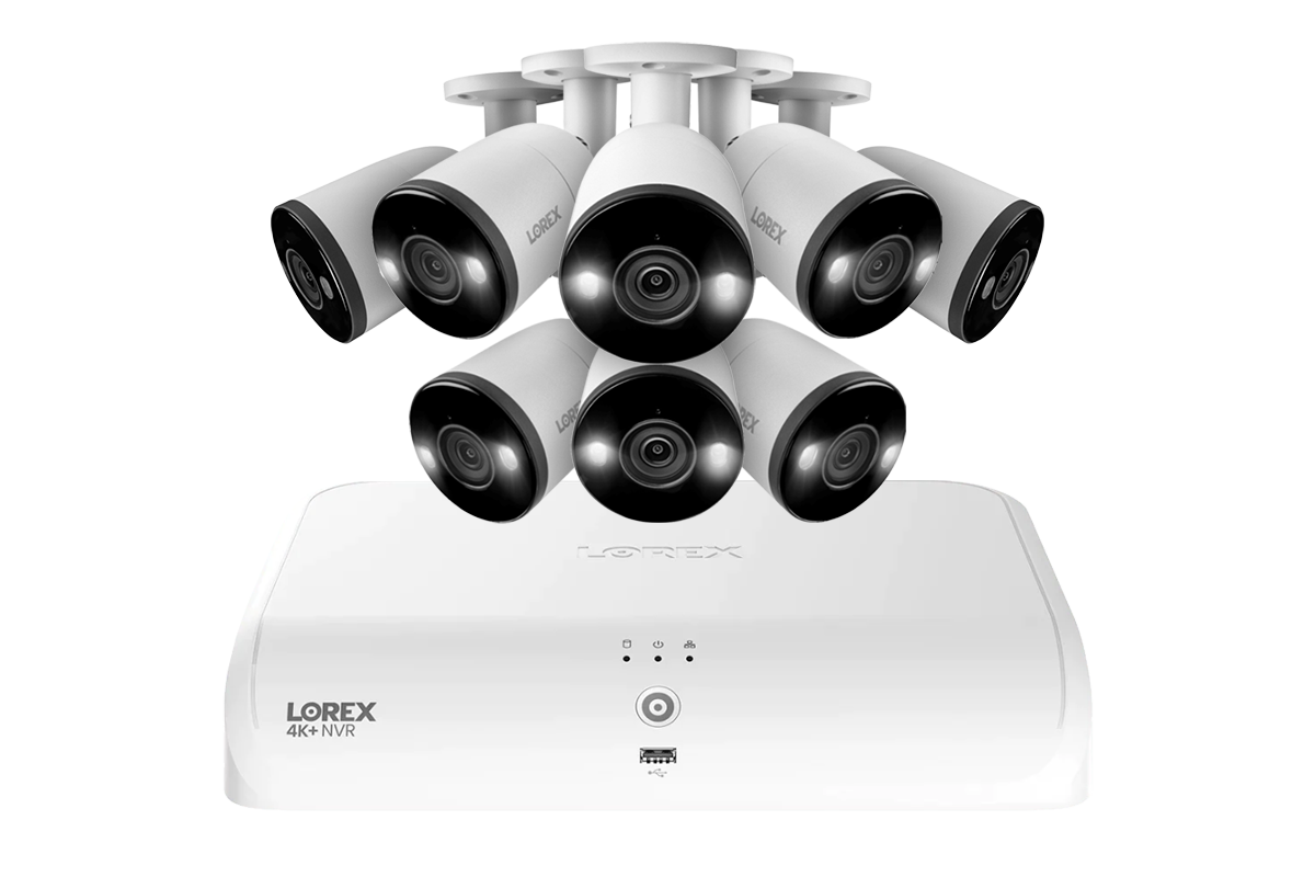 Lorex Fusion Series 4K 16 Camera Capable (8 Wired + 8 Fusion Wi-Fi) 2TB Wired System with H13 IP Bullet Cameras - 8
