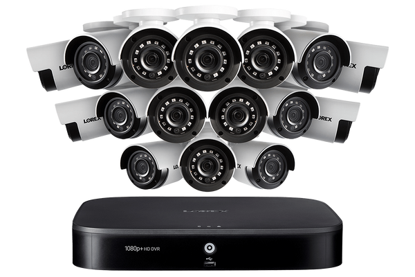 1080p HD 16-Channel Security System with Sixteen 1080p HD Outdoor Cameras, Advanced Motion Detection and Smart Home Voice Control