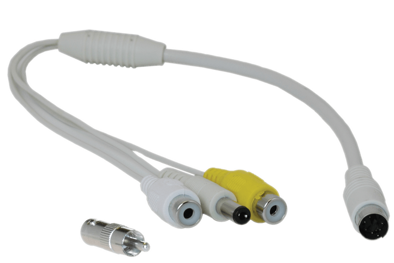 RCA or BNC and power to 6-PIN-DIN converter cable 