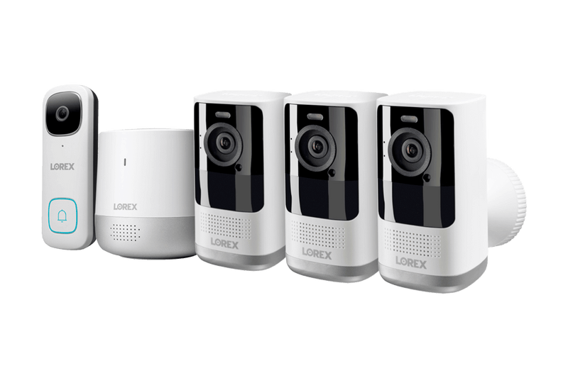 2K Wire-Free, Battery-operated Security System (3-Cameras) with 2K QHD Wi-Fi Video Doorbell