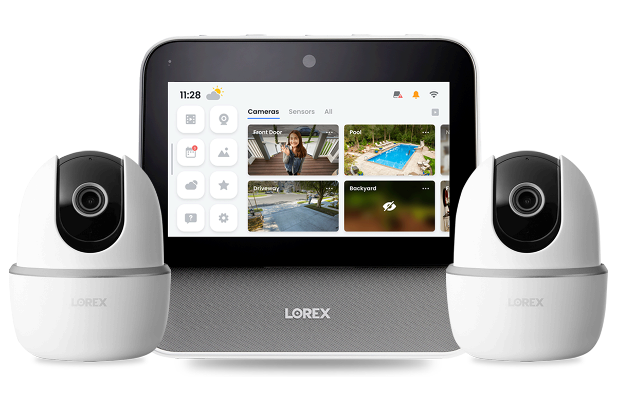 Lorex Smart Home Security Center with 2 2K Pan-Tilt Indoor Cameras