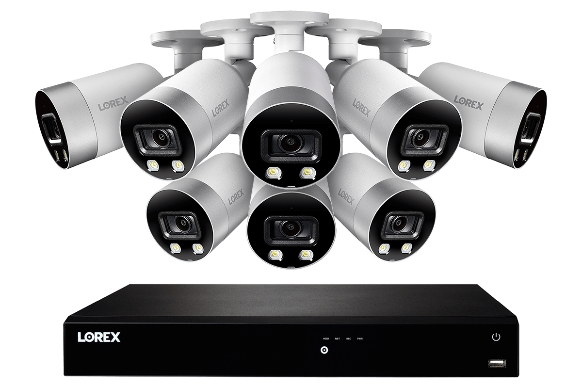 4K Ultra HD 16-Channel IP Security System with 8 Smart Deterrence 4K (8MP) Cameras, Smart Motion Detection and Smart Home Voice Control