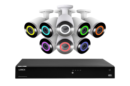 Lorex Fusion 4K 16-Channel 3TB Wired NVR System with Bullet Camera Featuring Smart Security Lighting and 2-Way Audio