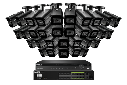 Lorex 4K (32 Camera Capable) 8TB Wired NVR System with Nocturnal 3 Smart IP Bullet Cameras Featuring Listen-In Audio and 30FPS Recording