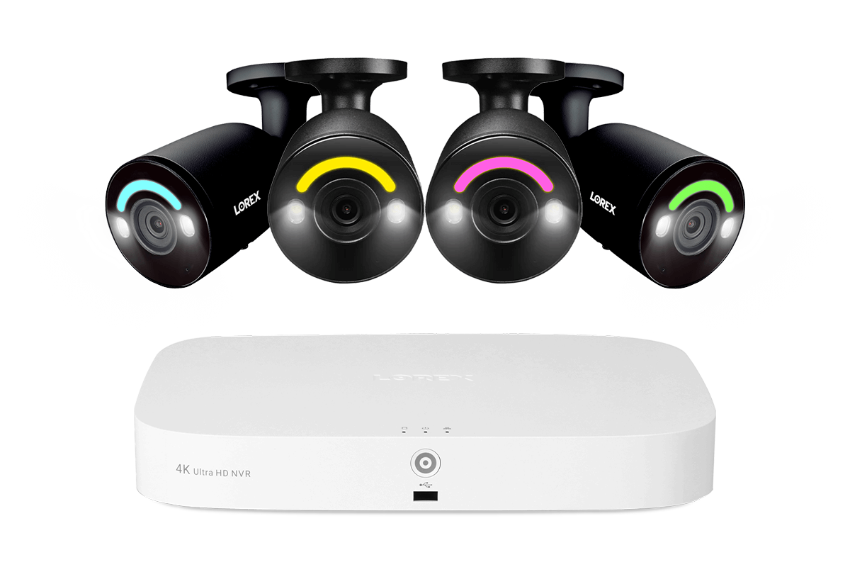 Lorex Fusion 4K 16 Camera Capable (8 Wired + 8 Fusion Wi-Fi) 2TB Wired NVR System with 4 Bullet Cameras Featuring Smart Security Lighting