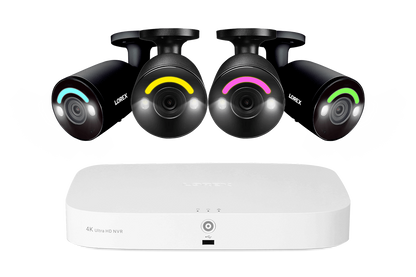 Lorex Fusion 4K 16 Camera Capable (8 Wired + 8 Fusion Wi-Fi) 2TB Wired NVR System with 4 Bullet Cameras Featuring Smart Security Lighting
