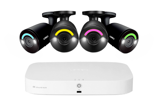 Lorex Fusion 4K 16 Camera Capable (8 Wired + 8 Fusion Wi-Fi) 2TB Wired NVR System with 4 Bullet Cameras Featuring Smart Security Lighting