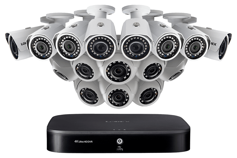 16-Channel Security System with Sixteen 1080p HD Outdoor Cameras, Advanced Motion Detection and Smart Home Voice Control
