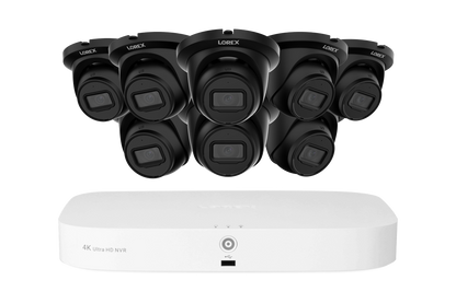 Lorex Fusion Series 4K 16 Camera Capable (8 Wired + 8 Fusion Wi-Fi) 2TB Wired NVR System with 4MP (2K) A4 IP Turret Cameras - Black 8
