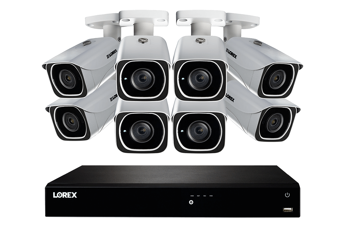 4K Ultra HD IP NVR System with 8 Outdoor 4K (8MP) IP Cameras, 130FT Night Vision