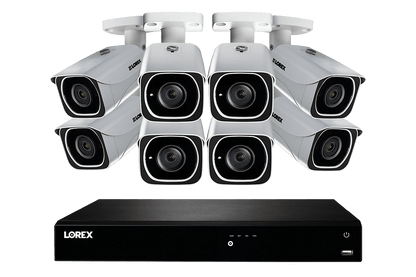 4K Ultra HD IP NVR System with 8 Outdoor 4K (8MP) IP Cameras, 130FT Night Vision
