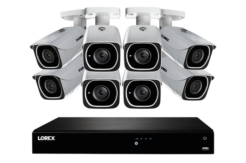 4K Ultra HD IP NVR System with 8 Outdoor 4K (8MP) IP Cameras, 130FT Night Vision