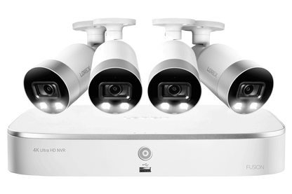 4K Ultra HD 8-Channel IP Security System with 4 Smart Deterrence 4K (8MP) Cameras, Smart Motion Detection and Smart Home Voice Control