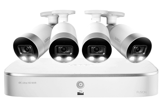 4K Ultra HD 8-Channel IP Security System with 4 Smart Deterrence 4K (8MP) Cameras, Smart Motion Detection and Smart Home Voice Control