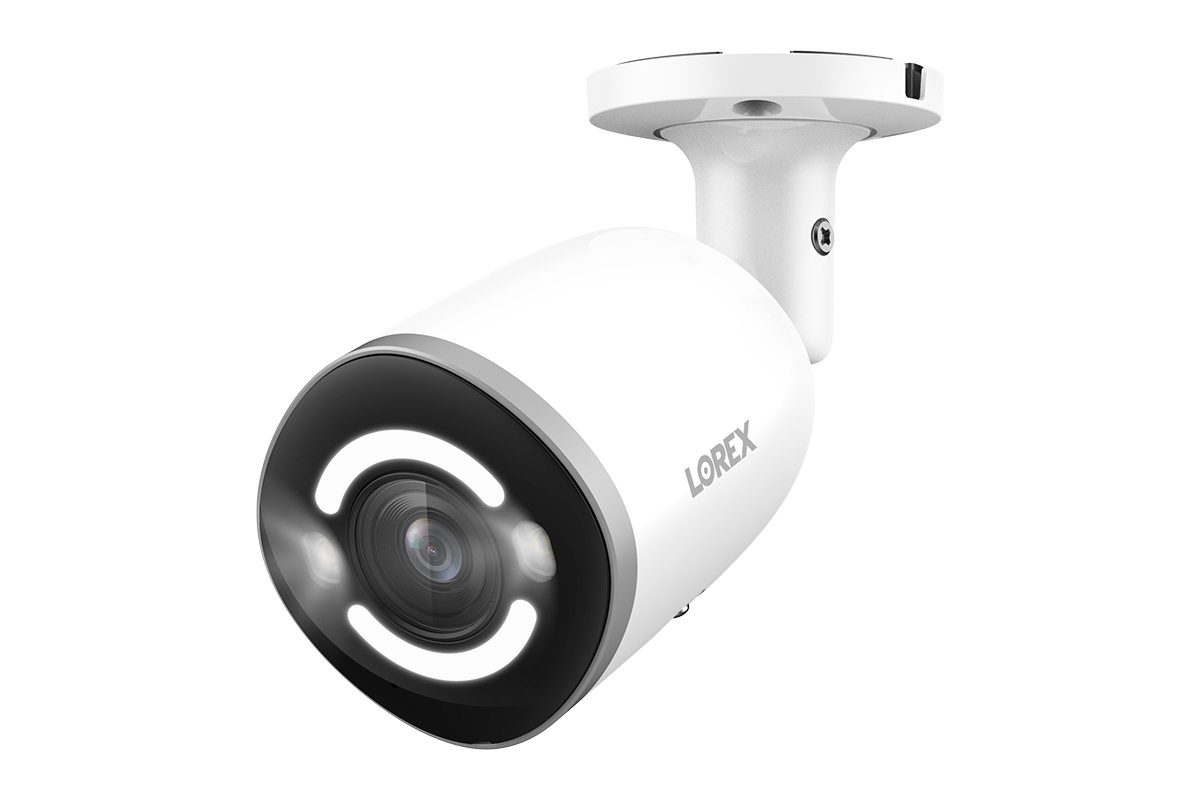 Lorex Fusion 4K 16-channel 2TB Wired NVR System with Eight Deterrence Bullet Wired Cameras plus One 2K Doorbell and One Sensor Kit with Three Sensors