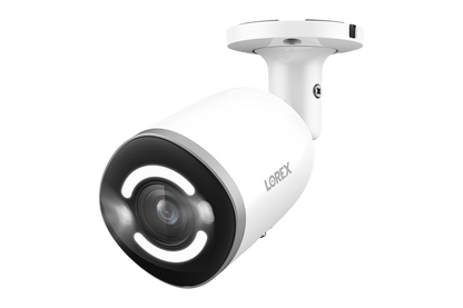 Lorex Fusion 4K 16-channel 2TB Wired NVR System with Eight Deterrence Bullet Wired Cameras plus One 2K Doorbell and One Sensor Kit with Three Sensors