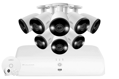 Lorex 4K (8 Camera Capable) Smart Deterrence Wired NVR Security System with Fusion Capabilities, Smart Motion Detection Plus and Smart Sensor Kit