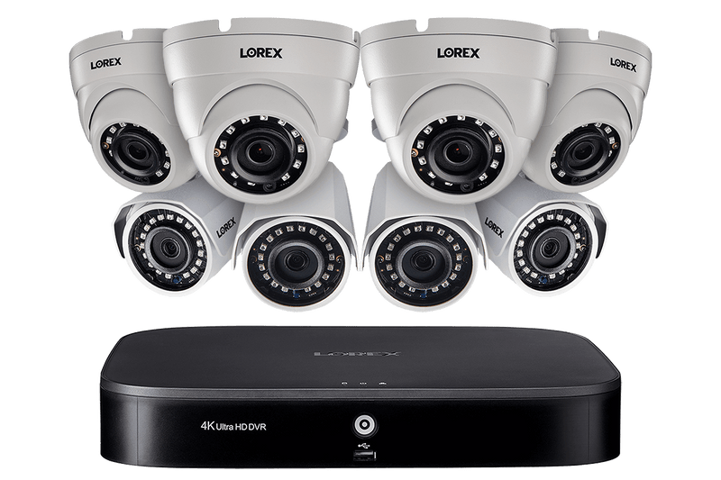 8-Channel Security System with Eight 1080p HD Outdoor Cameras, Advanced Motion Detection and Smart Home Voice Control