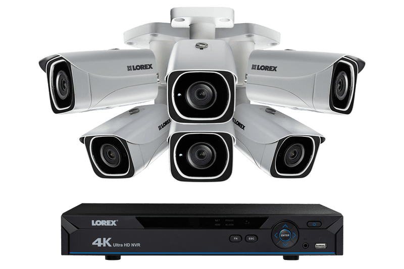 IP Camera System with 6 Ultra HD 4K Security Cameras & Lorex Cloud Connectivity