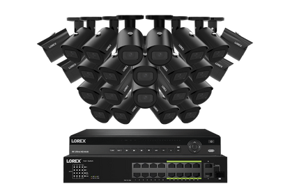 Lorex NVR with A20 (Aurora Series) IP Bullet Cameras - 4K 32-Channel Wired System - Black 24