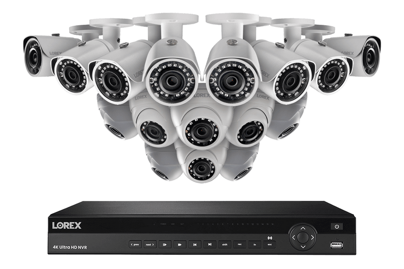 2K IP Security Camera System with 16 Channel NVR and 16 Outdoor 5MP IP Cameras