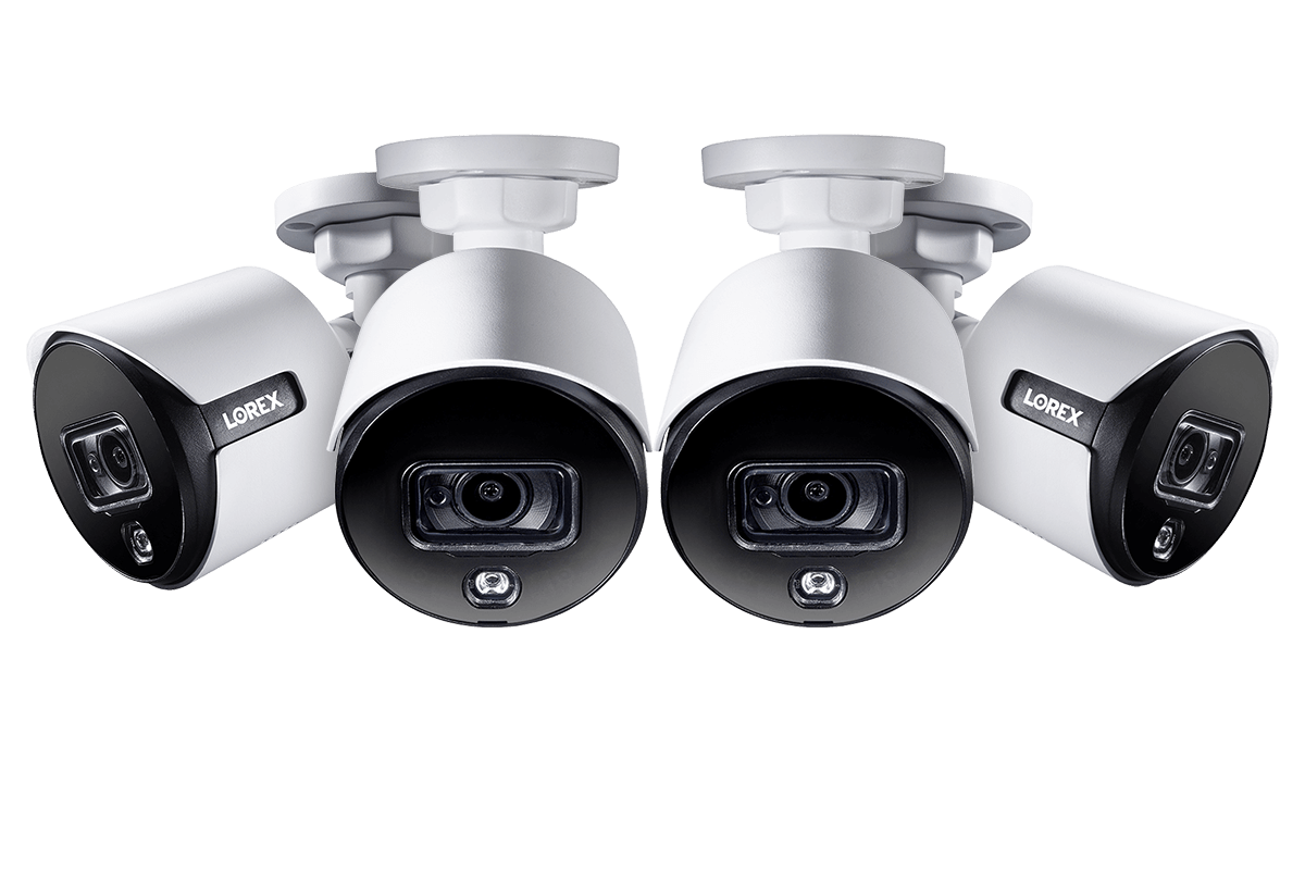 4K Ultra HD Active Deterrence Security Camera with Color Night Vision (4-pack)
