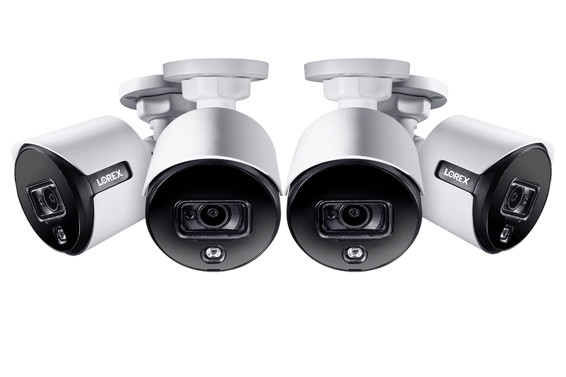 4K Ultra HD Active Deterrence Security Camera with Color Night Vision (4-pack)