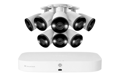 Lorex Fusion 4K 16-Camera Capable (8 Wired + 8 Wi-Fi) 2TB NVR System with Bullet Cameras Featuring Smart Deterrence and 2-Way Audio