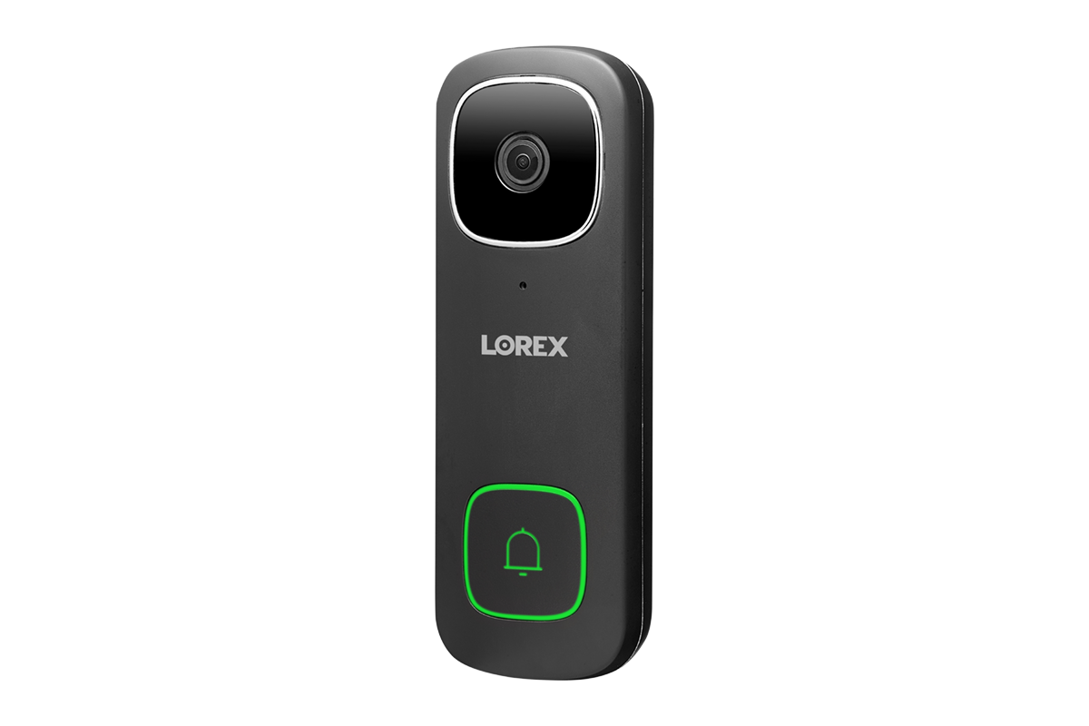 2K Wi-Fi Video Doorbell with Person Detection (Wired) - Black (Single)
