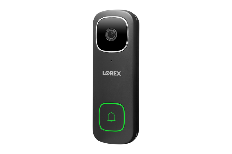 2K Wi-Fi Video Doorbell with Person Detection (Wired) - Black (Single)