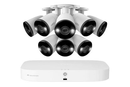 4K 8-channel 2TB Wired NVR System with 8 Smart Deterrence Cameras